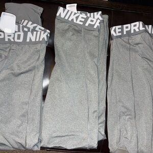 Nike Dri-FIT Gray leggings/tights youth size Large lot of 3